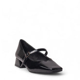 Women Black Vernis Leather Shoes #4471