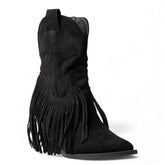 Europeon Union Women Black Chamois Half Boot #4559