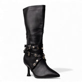 Europeon Union Women Black Leather Boot #4565