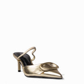 Europeon Union Women Gold Leather Heels #4577
