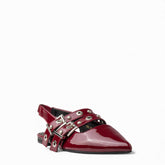 Europeon Union Women Maroon VernisLeather Mules #4599