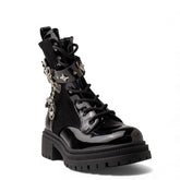 Europeon Union Women Black VernisLeather Half Boot #4602