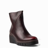 Europeon Union Women Maroon Leather Half Boot #4617