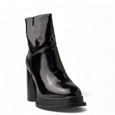 Europeon Union Women Black VernisLeather Half Boot #4648