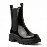 Europeon Union Women Black VernisLeather Half Boot #4659
