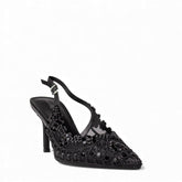 Europeon Union Women Black Glitter Soiree Sandal #4655
