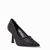 Europeon Union Women Black Satin Soiree Sandal #4679