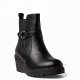 Europeon Union Women Black Leather Half Boot #4683