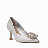 Europeon Union Women Sliver Satin Soiree Sandal #4699