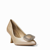 Europeon Union Women Gold Satin Soiree Sandal #4700