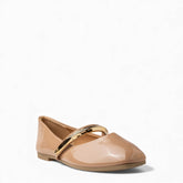 Europeon Union Women Beige VernisLeather Ballerina #4704