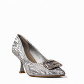 Europeon Union Women Sliver Satin Soiree Sandal #4710