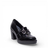 Italian Women Black VernisLeather Shoes #4745