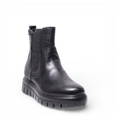 Italian Women Black Leather HalfBoot #4757