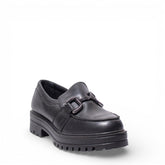 Italian Women Black Leather Shoes #4762