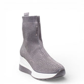 EuropeonUnion Women Grey Cloth HalfBoot #4770