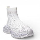 EuropeonUnion Women White Cloth HalfBoot #4812