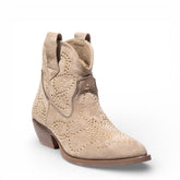 EuropeonUnion Women Beige Chamois HalfBoot #4822