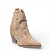 EuropeonUnion Women Beige Chamois HalfBoot #4826