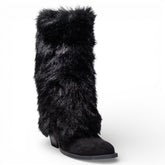EuropeonUnion Women Black Fur Boot #4827