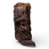 EuropeonUnion Women Brown Fur Boot #4828