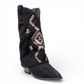 EuropeonUnion Women Black Fur HalfBoot #4839