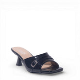 Women Black Vernis Leather Heels #4861