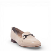 Women Beige Vernis Leather Mules #4891