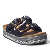 Europeon Union Women Black Cloth Slipper #4963
