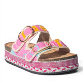 Europeon Union Women Fuchia Cloth Slipper #4964