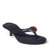Europeon Union Women Black Cloth Heels #4968