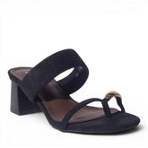 Europeon Union Women Black Chamois Wedges #5032