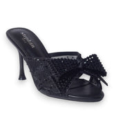 Europeon Union Women Black Glitter Heels #5166