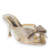 Europeon Union Women Gold Glitter Heels #5167