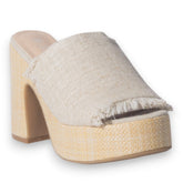 Europeon Union Women Beige Cloth Wedges #5195