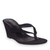 Europeon Union Women Black Chamois Wedges #5234