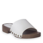 Europeon Union Women White Vernis Leather Slipper #5256