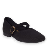Europeon Union Women Black Cloth Ballerina #5263