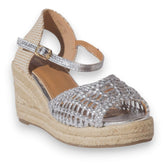 Europeon Union Women Silver Leather Wedges #5266