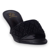 Europeon Union Women Black Glitter Heels #5306