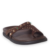 Europeon Union Women Brown Chamois Slipper #5309
