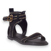Europeon Union Women Black Chamois Sandal #5320
