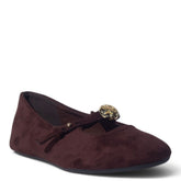 European Union Women Brown Cloth Ballerina #5419