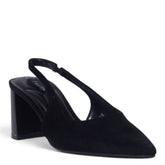 European Union Women Black Chamois Heels #5427