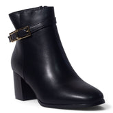 European Union Women Black Leather Half Boot #5451