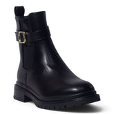 European Union Women Black Leather Half Boot #5496