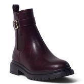 European Union Women Maroon Leather Half Boot #5497