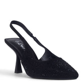 European Union Women Black Glitter Heels #5504