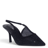 European Union Women Black Glitter Heels #5510