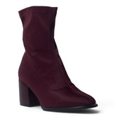 European Union Women Maroon Satin Half Boot #5524